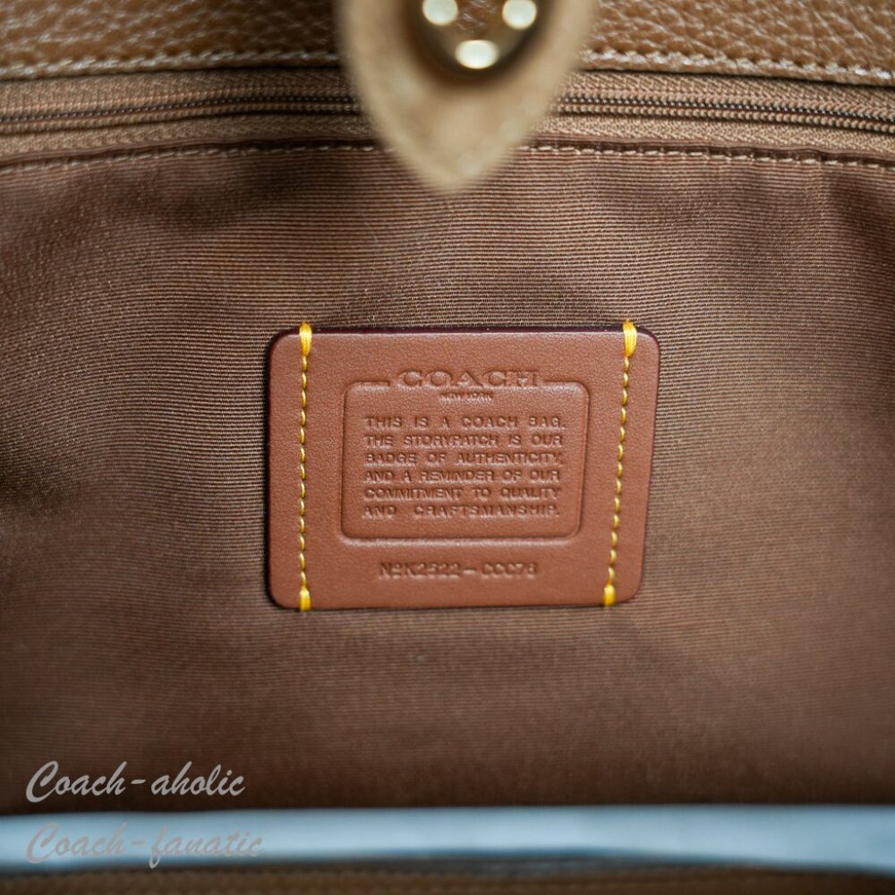 NWT Coach Hadley Turnlock Tote Bag CCC76 Suede Leather /sienna - Picture 11 of 11